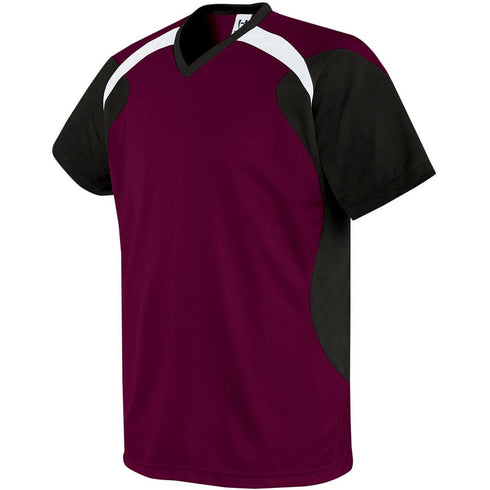 Russell Athletic Youth Tempest Soccer Jersey (322711-C), Color 'Maroon/Black/White'